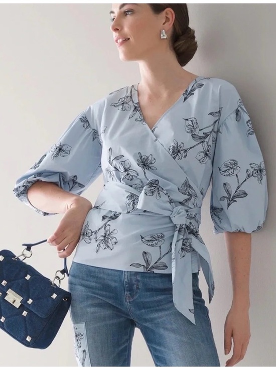 White House Black Market Tops - White House Black Market Wrap Blouse